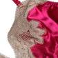 Magenta Floral Lace Silk Non Wire Bra Underwear
