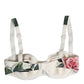 White Floral Balconette Underwired Bra Underwear