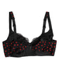 Black Red Polka Dot Underwired Balconette Underwear