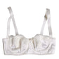 White Silk Underwired Balconette Bra Underwear