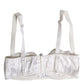 White Silk Underwired Balconette Bra Underwear