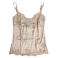 Beige Lace Silk Satin Tank Lingerie Underwear