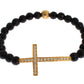 Gold Plated Sterling Bracelet with CZ Diamond Cross