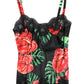 Multicolor Floral Silk Tank Lingerie Underwear