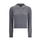Rhinestone-decorated collar Sweater
