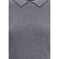 Rhinestone-decorated collar Sweater