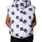 White Black DG Mania Polyester Puffer Jacket