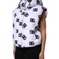 White Black DG Mania Polyester Puffer Jacket