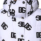 White Black DG Mania Polyester Puffer Jacket