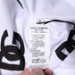 White Black DG Mania Polyester Puffer Jacket