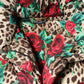 Multicolor Leopard Rose Puffer Quilted Jacket