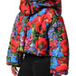 Multicolor Floral Hooded Puffer Coat Jacket