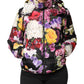 Multicolor Floral Hooded Puffer Quilted Jacket