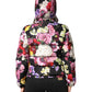 Multicolor Floral Hooded Puffer Quilted Jacket
