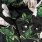 Black Floral Print Puffer Quilted Jacket