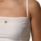White Full Slip DG Logo Silk Dress Sleepwear