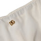 White Full Slip DG Logo Silk Dress Sleepwear