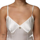 White DG Logo Full Slip Silk Dress Sleepwear