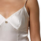 White DG Logo Full Slip Silk Dress Sleepwear