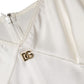 White DG Logo Full Slip Silk Dress Sleepwear