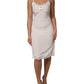 White Lace Gold DG Logo Silk Dress Sleepwear