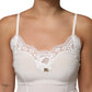 White Lace Gold DG Logo Silk Dress Sleepwear