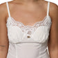 White Lace DG Logo Silk Dress Sleepwear