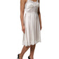 White Lace DG Logo Silk Dress Sleepwear