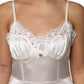 White Lace DG Logo Silk Dress Sleepwear