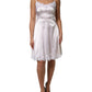 White Lace Gold DG Logo Silk Dress Sleepwear