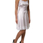 White Lace Gold DG Logo Silk Dress Sleepwear