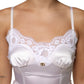 White Lace Gold DG Logo Silk Dress Sleepwear