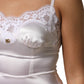 White Lace Gold DG Logo Silk Dress Sleepwear
