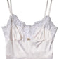 White Lace Gold DG Logo Silk Dress Sleepwear