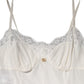 White Lace Gold DG Logo Silk Dress Sleepwear