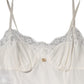 White Lace Gold DG Logo Silk Dress Sleepwear