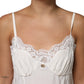 White Lace Gold DG Logo Silk Dress Sleepwear