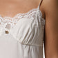 White Lace Gold DG Logo Silk Dress Sleepwear