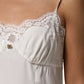 White Lace Gold DG Logo Silk Dress Sleepwear