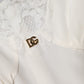 White Lace Gold DG Logo Silk Dress Sleepwear