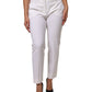 White Wool Mid Waist Tapered Pants