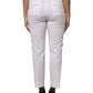 White Wool Mid Waist Tapered Pants