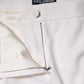 White Wool Mid Waist Tapered Pants