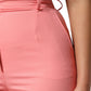 Pink High Waist Dress Tapered Pants