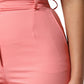 Pink High Waist Dress Tapered Pants