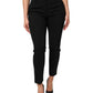 Black Wool High Waist Tapered Pants