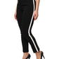 Black Wool High Waist Tapered Pants