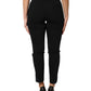 Black Wool High Waist Tapered Pants