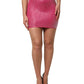 Pink Rhinestone Embellished Logo Mini Skirt