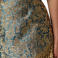 Blue Floral Jacquard Tasseled Mini Skirt